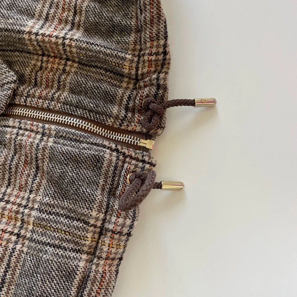 ba&sh Cox Marron Lady Coat Hooded Size 2 Us 8 Plaid Belted Wool blend - Picture 10 of 13